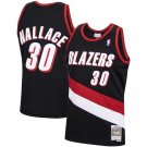 Men's Portland Trail Blazers #30 Rasheed Wallace Black Hardwood Classics Swingman Stitched Jersey