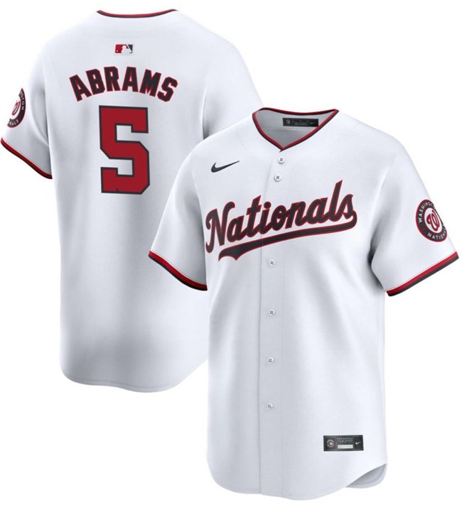 Washington Nationals #5 CJ Abrams White 2024 Home Limited Stitched ...