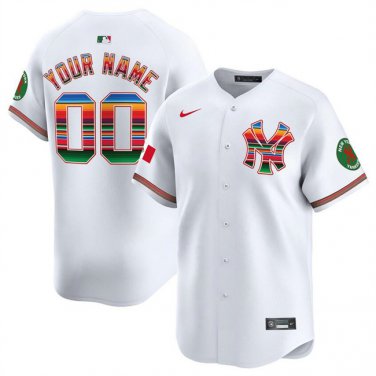 New York Yankees Customized White Mexico Vapor Premier Limited Stitched Baseball Jersey