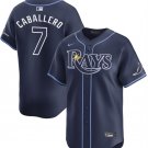 Tampa Bay Rays #7 José Caballero Navy 2024 Away Limited Stitched Baseball Jersey