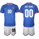 France Custom Blue 2024-25 Home Soccer Jersey Suit