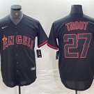 Los Angeles Angels #27 Mike Trout Black Red Cool Base Stitched Baseball Jersey