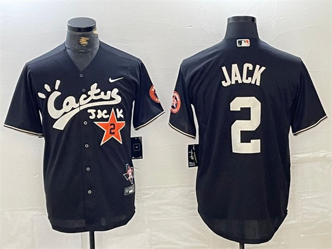 Houston Astros #2 David Jack Black Cactus Jack Vapor Premier Limited Stitched Baseball Jersey
