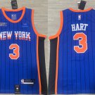 New Yok Knicks #3 Josh Hart Blue 2023/24 City Edition Stitched Basketball Jersey