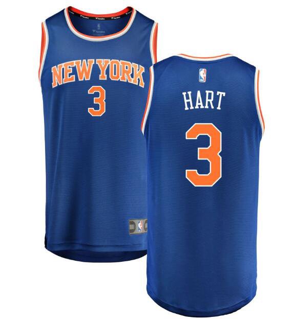 New Yok Knicks #3 Josh Hart Blue Icon Edition Stitched Basketball Jersey