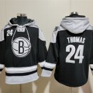 Men's Brooklyn Nets #24 Cam Thomas Black Lace-Up Pullover Hoodie Jersey