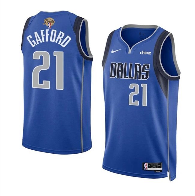 Dallas Mavericks 21 Daniel Gafford Blue 2024 Finals Icon Edition