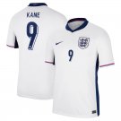 Men's Harry Kane #9 England 2024/25 Home White Stadium Football Jersey