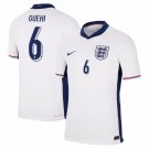 Men's Marc Guehi #6 England 2024/25 Home White Stadium Football Jersey