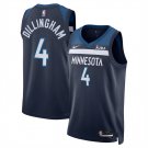 Timberwolves #4 Rob Dillingham 2024 Draft Icon Edition Navy 75th Anniversary Stitched Jersey