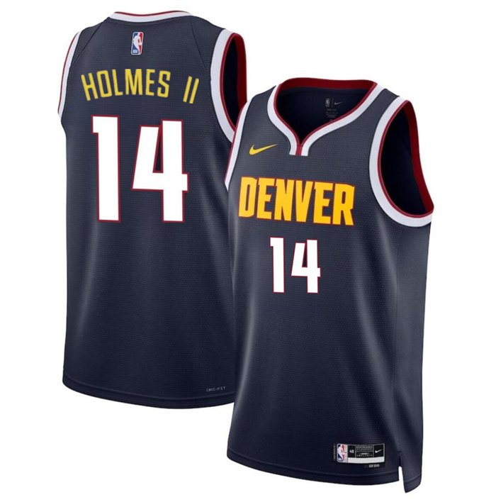 Denver Nuggets #14 DaRon Holmes II Navy 2024 Draft Icon Edition Stitched Basketball Jersey