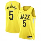 Utah Jazz #5 Cody Williams Yellow 2024 Draft Association Edition Stitched Basketball Jersey