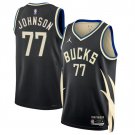 Milwaukee Bucks #77 AJ Johnson Black 2024 Draft Statement Edition Stitched Basketball Jersey