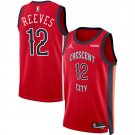 New Orleans Pelicans #12 Antonio Reeves Red 2024 Draft Statement Edition Stitched Basketball Jersey