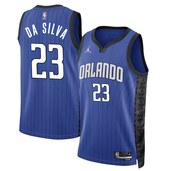 Orlando Magic #23 Tristan Da Silva Blue 2024 Draft Statement Edition Stitched Basketball Jersey