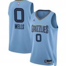 Memphis Grizzlies #0 Jaylen Wells Blue 2024 Draft Statement Edition Stitched Jersey