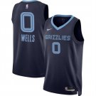 Memphis Grizzlies #0 Jaylen Wells Navy 2024 Draft Icon Edition Stitched Jersey