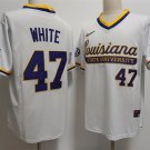 LSU Tigers #47 Tommy White White Stitched Jersey