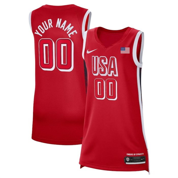 USA Basketball ACTIVE PLAYER Custom Red 2024 Swingman Stitched Jersey