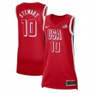 USA Basketball #10 Breanna Stewart Red 2024 Swingman Stitched Jersey