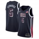 USA Basketball #5 Anthony Edwards Navy 2024 Swingman Stitched Jersey