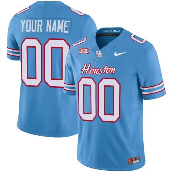 Houston Cougars Active Player Custom Light Blue 'Oilers Inspired' Limited Stitched Jersey