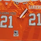 Oklahoma State Cowboys #21 Barry Sanders Orange Throwback Stitched Jersey