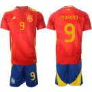 Spain Team #9 Gerard Moreno 2024-25 Red Home Soccer Jersey Suit
