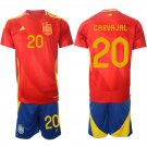 Spain Team #20 Dani Carvajal 2024-25 Red Home Soccer Jersey Suit