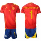 Spain Team #1 Kepa Arrizabalaga 2024-25 Red Home Soccer Jersey Suit