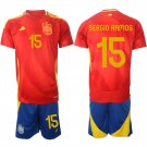 Spain Team #15 Sergio Ramos 2024-25 Red Home Soccer Jersey Suit