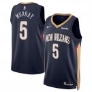 New Orleans Pelicans #5 Dejounte Murray Navy Icon Edition Stitched Basketball Jersey