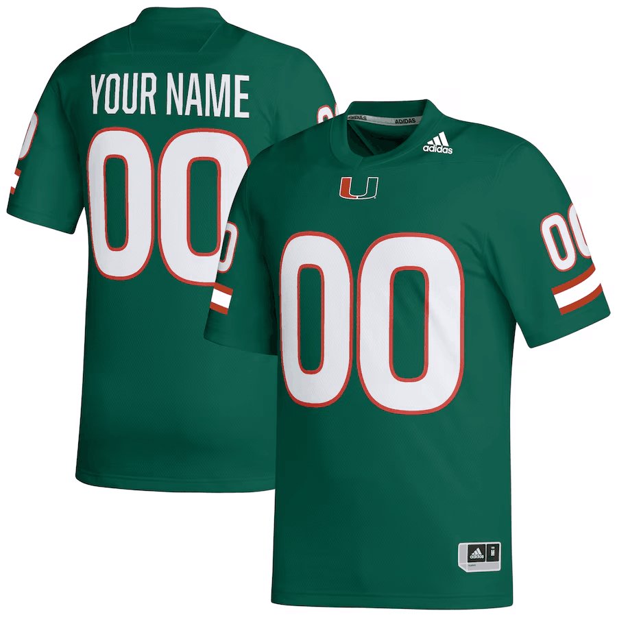 Miami Hurricanes Customized Green Stitched Football Jersey