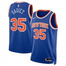 New Yok Knicks #35 Pacôme Dadiet Blue 2024 Draft Icon Edition Swingman Stitched Basketball Jersey