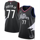 Los Angeles Clippers #77 Kevin Porter Jr Black Statement Edition Stitched Jersey