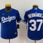 Los Angeles Dodgers #37 Teoscar Hern&Atilde;&iexcl;ndez Blue Cool Base Stitched Baseball Jersey