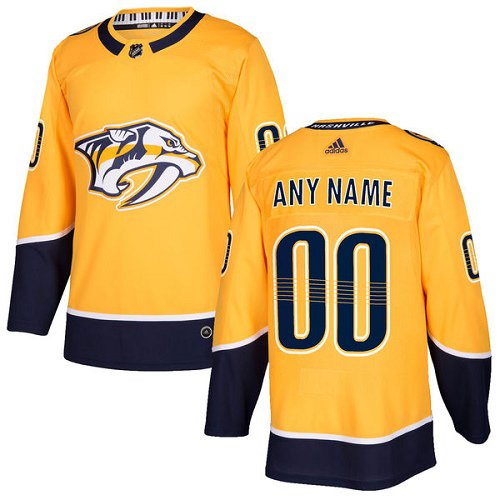 Custom Nashville Predators Gold Stitched Jersey