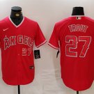 Los Angeles Angels #27 Mike Trout Red Stitched Baseball Jersey