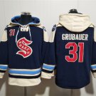 Men's Seattle Kraken #31 Philipp Grubauer Deep Sea Blue Lace-Up Pullover Hoodie