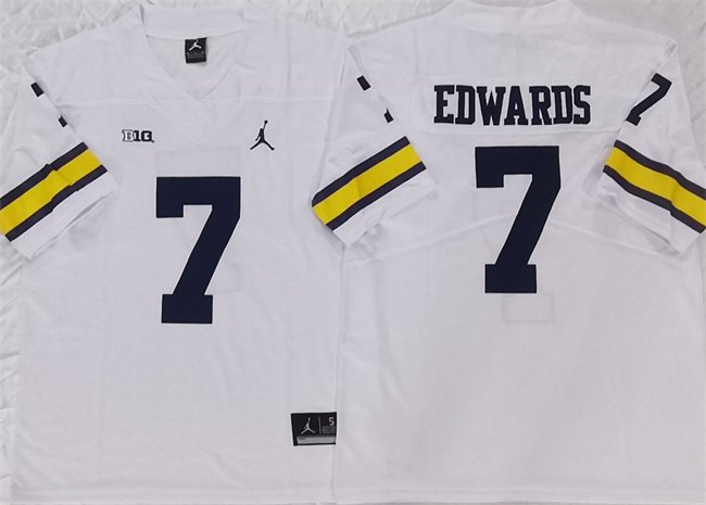 Michigan Wolverines #7 Donovan Edwards White Stitched Jersey