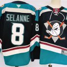 Anaheim Ducks #8 Teemu Selanne Black/Teal 2024-25 Stitched Jersey