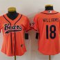 Chicago Bears #18 Caleb Williams Orange With Patch Cool Base Stitched Baseball Jersey