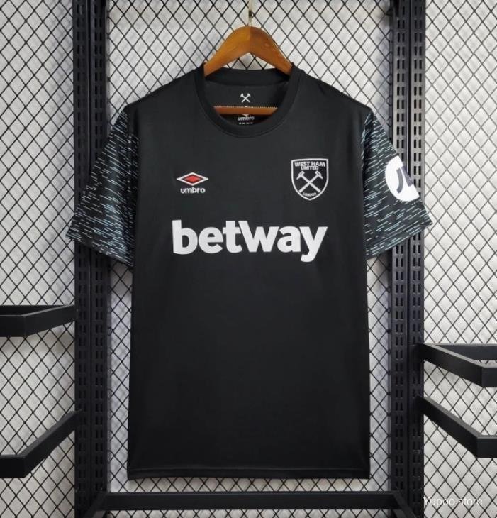 /25 West Ham United Third Black Soocer Shirt Jersey