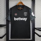 /25 West Ham United Third Black Soocer Shirt Jersey