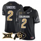 Buffaloes #2 Shedeur Sanders Black 2024 F.U.S.E. With Big 12 XII Patch Stitched Football Jersey