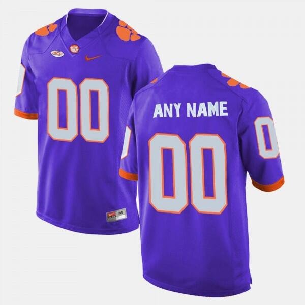 Custom Clemson Tigers Purple College Stitched Football Jersey
