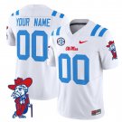 Custom Ole Miss Rebels 2024 White F.U.S.E Stitched College Football Jersey