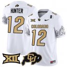 Buffaloes #12 Travis Hunter White 2024 F.U.S.E. With Big 12 XII Patch Stitched Football Jersey