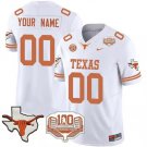 Custom Texas Longhorns White 2024 F.U.S.E. 100 years of Darrell K Royal Vapor Stitched Jersey