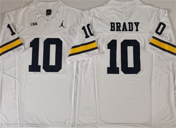 Michigan Wolverines #10 Tom Brady White F.U.S.E. Stitched Jersey